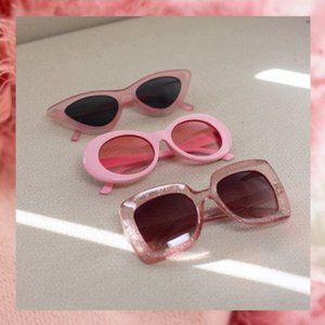 3 Pink Sunglasses - Different Frames & Styles